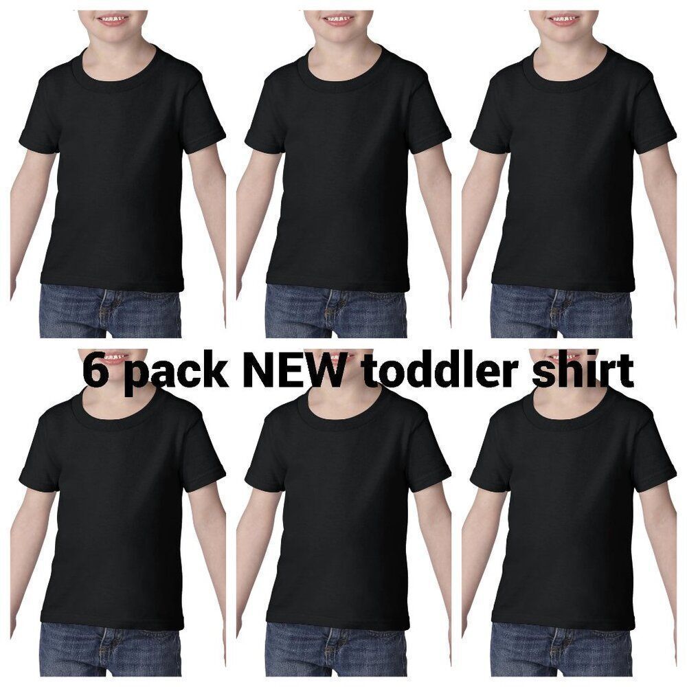 6 pack new kids toddler shirt unisex boys and girls! huge deal!